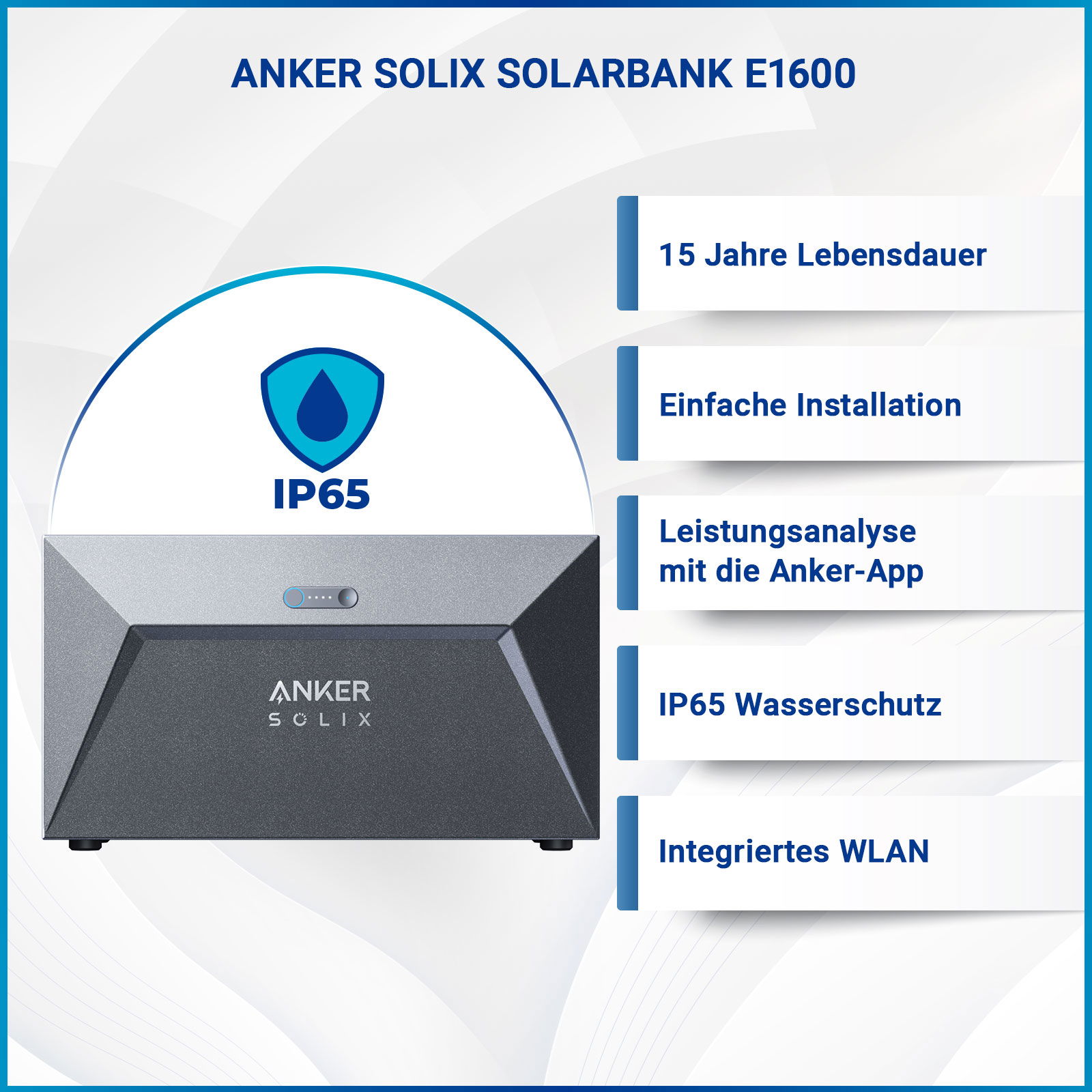 5X Anker SOLIX Solarbank E1600 Solarspeicher